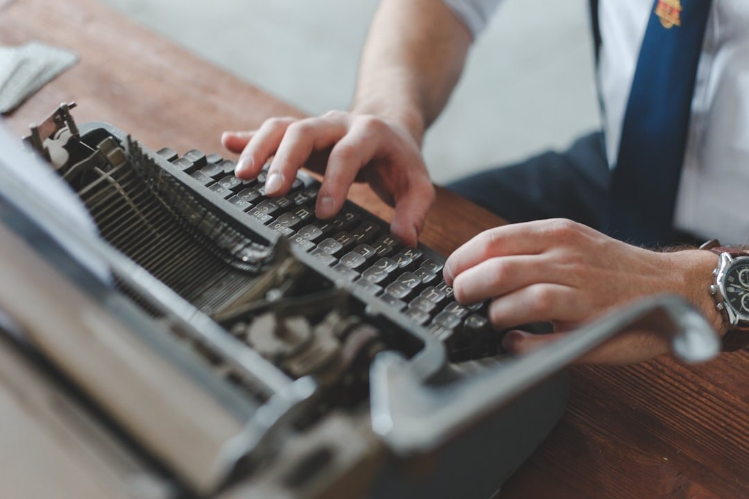 investigative journalist typing